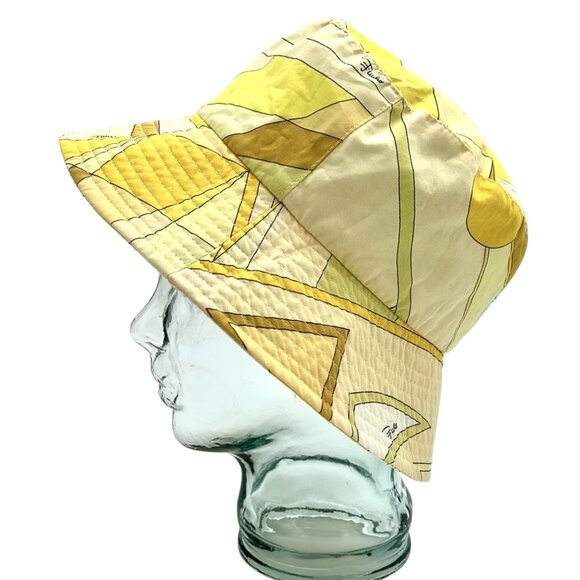 Authentic EMILIO PUCCI Printed Bucket Hat Yellow - Picture 3 of 8